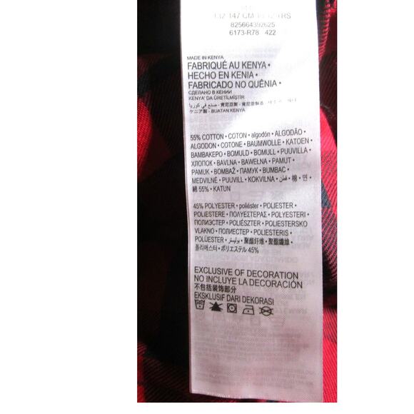 Hurley Boy's Flannel Plaid Button Down Shirt Size Medium (10/12) Red and Black - Picture 6 of 8